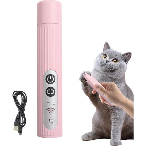 Lime à ongles électrique pour animaux de compagnie 500 mAh, éclairage LED et 3 modes de fonctionnement, kit de soin des griffes pour chats et chiens, cadeau idéal pour les amoureux des animaux (rose) (1/5)