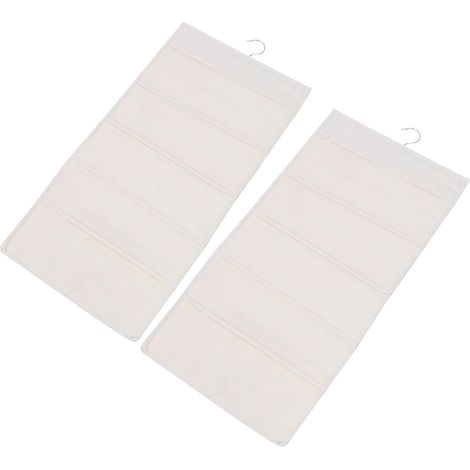 2 rangements suspendus – compartiments beige – sous-vêtements/chaussettes – armoire/chambre (1/5)