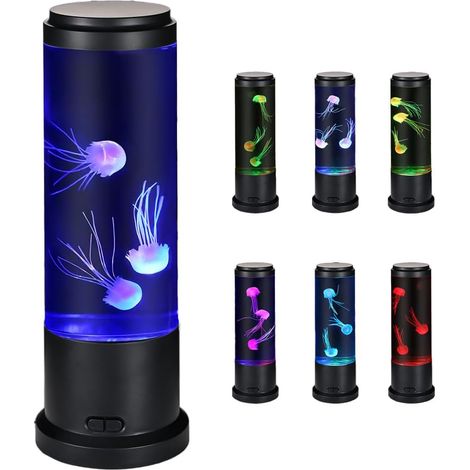 1 Lampe Méduse, LED 28 Cm, 7 Couleurs, USB Et Piles, Décoration Maison Bureau