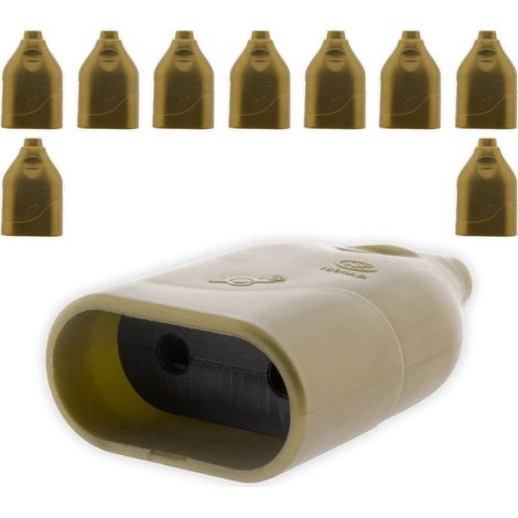 Lot de 10 fiches femelles 2P 6A - or - Zenitech