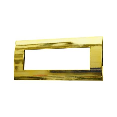 Placca Plastica ETTROIT Serie Venus 7 Posti/Moduli 507 Compatibile Con Vimar Arke, 14 Colori Disponibili (Oro Lucido)