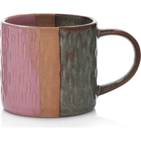 Bezaubernder 250-ml-Becher aus rosa und grünem Kraft-Steinzeug (1/5)