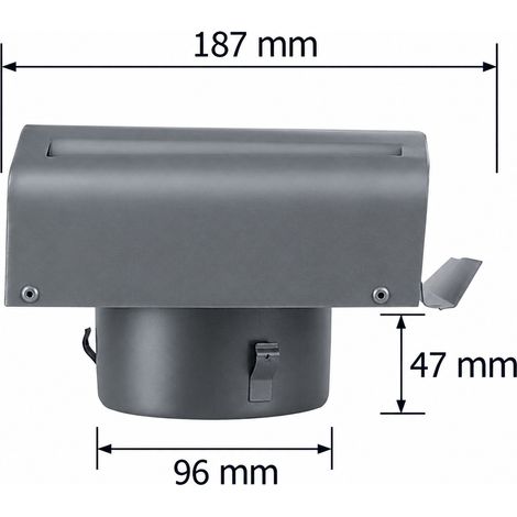 Chapeau de ventilation mural extérieur type H 100 en acier inoxydable pare-pluie 100 340 g – Livraison gratuite