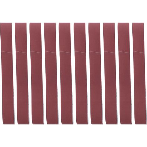 Bande abrasive 740 x 40 mm grain 240 lot de 10 en alumine antistatique sur support polyester renforcé pour ponçage précis du bois (1/5)