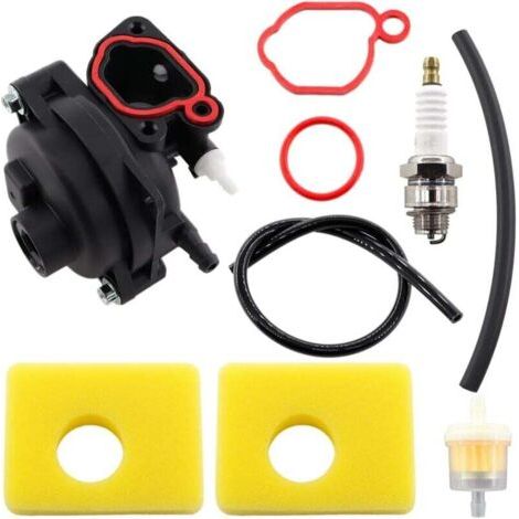 Carburateur compatible avec moteurs Briggs & Stratton 300E, 450E, 500E 550E 575E 600E OVH, 591979, 595656, 590556 591160 tondeuse à gazon avec Filtre à Air Filtre à Essence Bougie d'allum