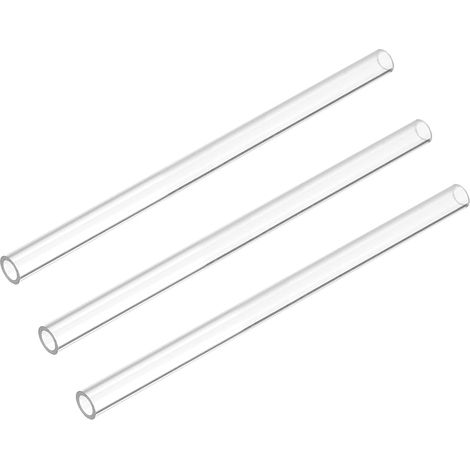 3Pcs 9.6" Tuyau en Plastique Rigide Transparent 4mm x 6mm(1/4") Tube Rond en Polycarbonate pour l'Éclairage de la Plomberie d'Eau (1/5)