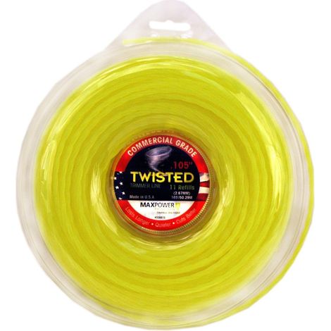 MAXPOWER 338815 Filo decespugliatore in copolimero 2.7mm 50 Metri Quadrato Ritorto, Giallo Neon (1/3)
