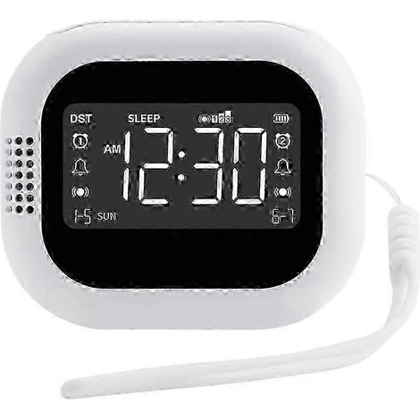 Réveil vibrant à affichage LED rechargeable avec bruit blanc et sons naturels, horloge multifonctionnelle Stude (1/5)