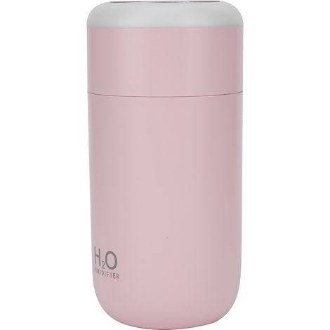 Humidificateur nano 350 ml avec témoin lumineux LED, arrêt automatique, mini humidificateur portable pour voiture, alimentation USB, rose (1/5)