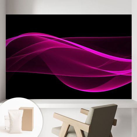 Tapete Vliestapete mit Kleber - Fototapete mit Motiv - Wandtapete modern - Wandgestaltung Rosa Bänder 104x70 cm (1/5)