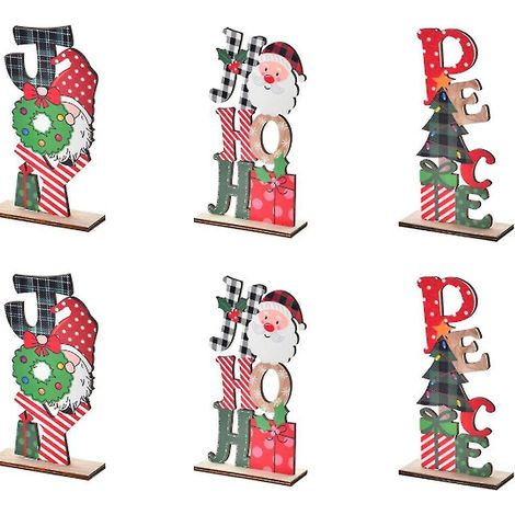 Décoration de Noël, Décoration de table de Noël, Panneau de table en bois, Décoration de table de Noël pour fête, (1/5)