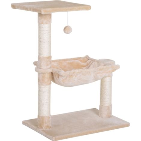 Beige Cat Tree with Bed and Sisal Scratching Post for Indoor Cats - Cozy Hammock Kitty Activity Center (1/5)