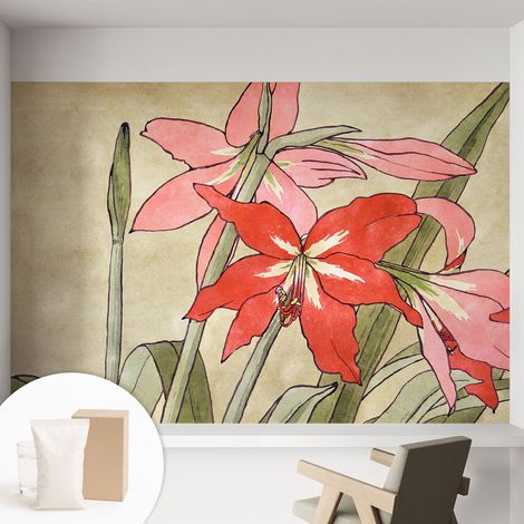 Carta Da Parati - Murale Alla Moda Decorazione - Camera Da Letto - Con Colla Gratuita Fiori di hemerocallis 152x104 cm (1/5)