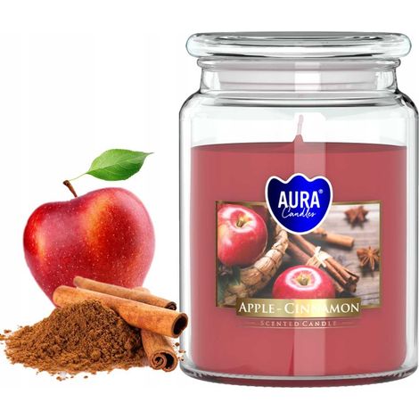 AURA Duftkerze Apfel - Zimt 100h snd99-87