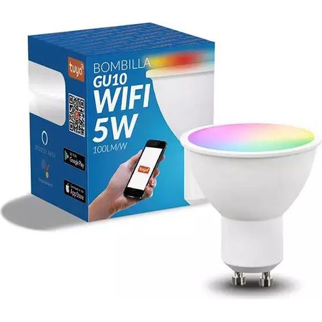IluminaShop - Bombilla LED Inteligente Smart GU10 Dimable RGB+CCT 5W 500LM WiFi Compatible con Alexa y Google Home RGB+3000+4000+6000 (1/2)