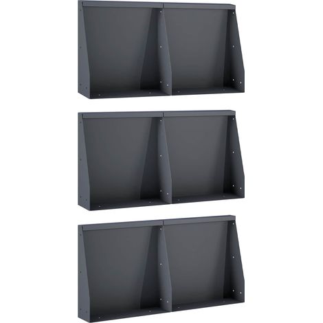Muro di contenimento 6 pz 40 x 12 x 50 cm Acciaio Antracite vidaXL