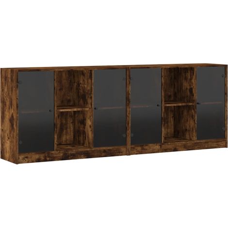 Maison Exclusive - Libreria con Ante Rovere Fumo 204x37x75 cm in Legno Multistrato