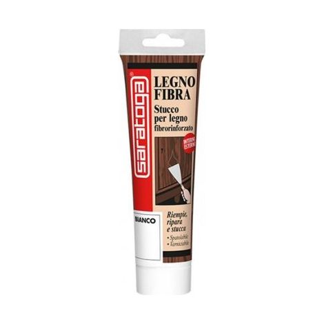 Stucco per legno fibrorinforzato in pasta inodore 125 ml Saratoga Bianco