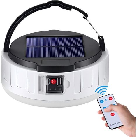 Lampe de secours solaire LED portable avec télécommande et recharge solaire - Polyvalente pour toutes les situations (1/2)