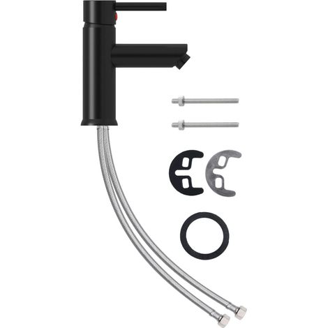 Robinet de lavabo de salle de bain Noir 130x176 mm CFW481929 (1/5)