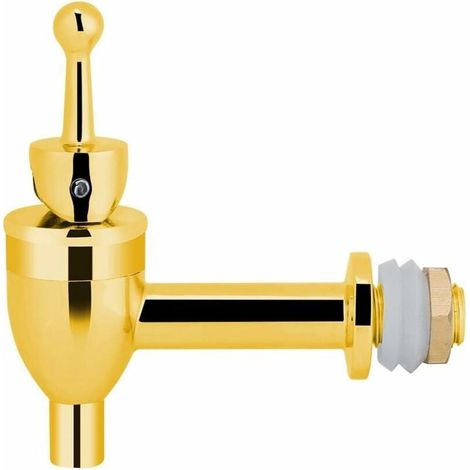 Wasserhahn für Getränkespender, Wasserhahn aus Kupfer für Wein, Bierfass, Ersatzhahn für Getränkespender (Gold) (1/4)