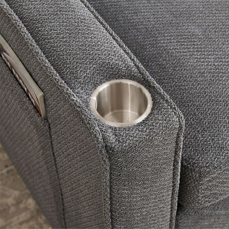 Canapé-lift 3-en-1 gris anthracite, design épuré et élégant, 2 places, mécanisme coulissant convertible, charge USB intégrée, idéal pour sieste et petit salon. (1/5)