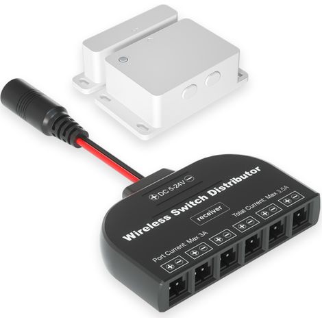 Sensor Inalámbrico para Puerta de Armario Hasta 6 Tiras LED 12-24V DC Blanco (1/4)