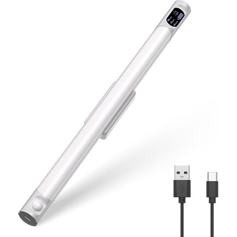 LED Cuisine Sous Meuble Sans Fil 64Led, 36cm 9000K Réglette Led Rechargeable USB, 2200mAh Lampe Placard Lumic Lampe Detecteur de Mouvement Adaptée Placard Escalier Couloir (1/5)
