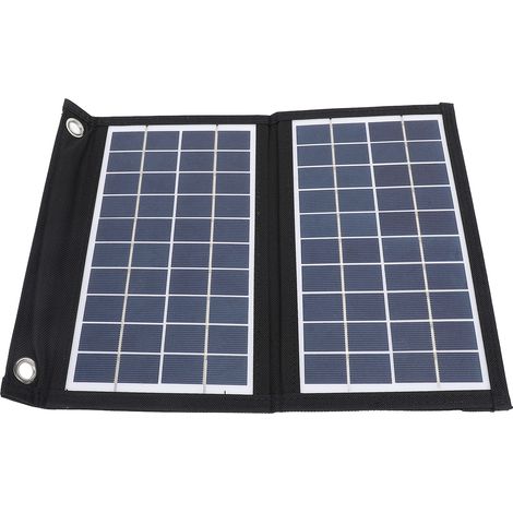 Panneau solaire portable pliable en silicium monocristallin 15 W 5 V, double port USB, résistant à l'eau, chargeur solaire pour usage extérieur (1/5)