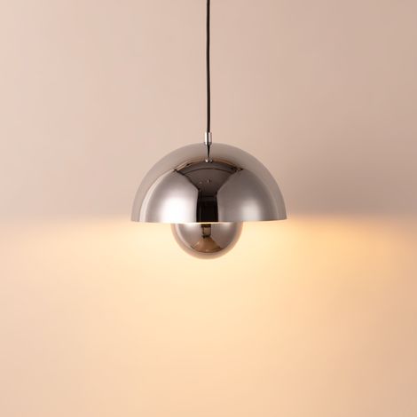 Barcelona Led – Lampe pendante vintage 'Lea' E27 – Finition chromée – Design élégant pour salons et bureaux – Matériaux durables et haute qualité