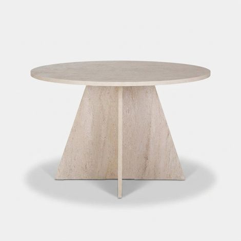 Tavolo da pranzo rotondo design contemporaneo 120x75H Virella - Beige