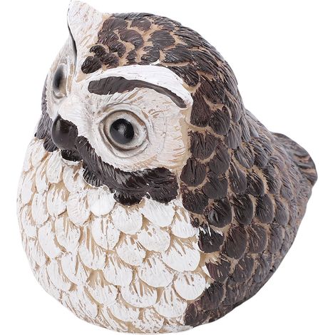 Cache-clés hibou décoratif en résine imperméable, résistant à l'eau, avec boîte de rangement sécurisée pour clés de rechange et ornement de jardin. (1/5)