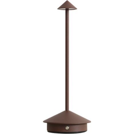 Lampe de Table Rechargeable et Sans Fil avec Contrôle Tactile,pour chevet, interieur, terrasse, restaurant,Hauteur 30 cm (marron) (1/3)
