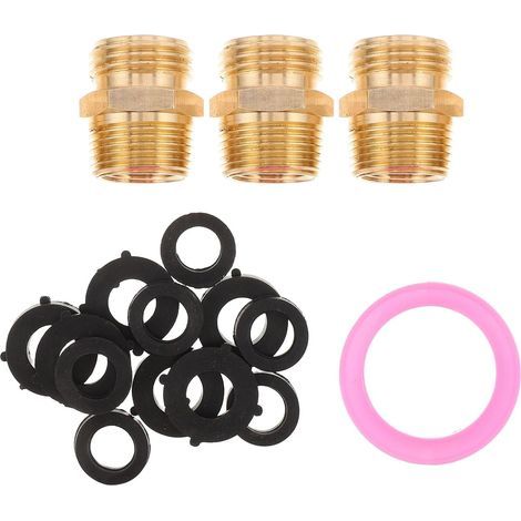 3 teiliges Set Gartenschlauch Schnellkupplungsadapter aus (1/5)
