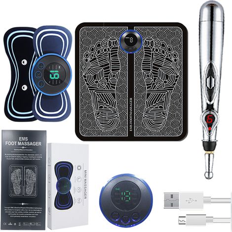 (Stylo 3 en 1 pour la nuque et les pieds) Kit de massage intelligent, équipé d'une batterie rechargeable USB (1/5)