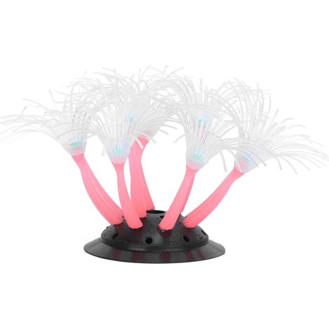 Corail artificiel tournesol en silicone, plante aquatique simulée, décoration pour aquarium, rose (1/5)
