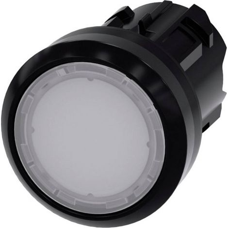 Siemens 3SU10010AA600AA0 3SU1001-0AA60-0AA0 Pulsante illuminato Anello frontale in plastica, rotondo Pulsante Nero, Bia