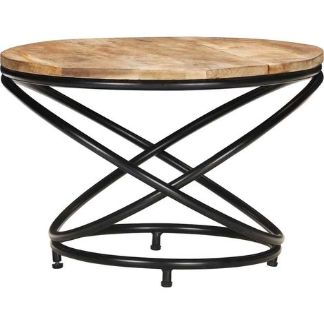 Maison Exclusive - Table basse Noir 60x60x40 cm Bois massif de manguier brut (1/5)