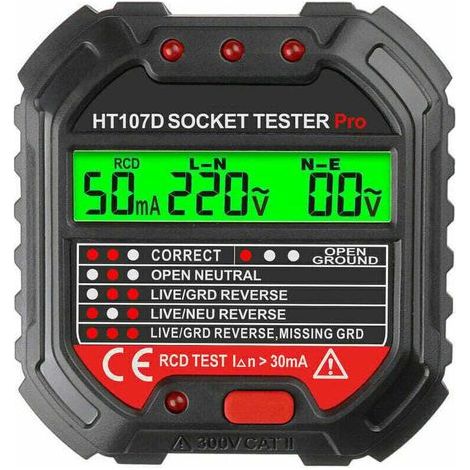 Testeur de fil de terre pour testeur de prise, phase de prise (réglementation UE HT107D) (1/4)