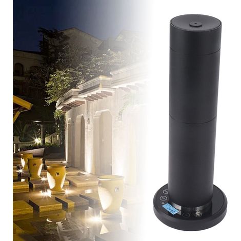 Diffusore di oli essenziali cilindrico da 120 ml con sistema di nebulizzazione per casa, spa, ufficio, 100-240 V, nero, spina europea. (1/4)