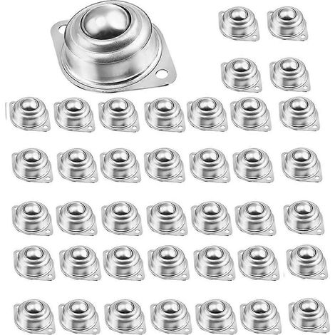 40 roulements à billes de transfert de 25 mm (1 po), roulements à billes ronds en acier au carbone, roulettes universelles à rotation 360°, capacité de charge 181 kg (400 lb). (1/5)