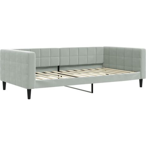Lit simple,Lit adulte,Lit de repos gris clair 100x200 cm velours CFW50064 (1/5)