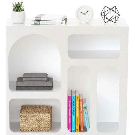 Dmora - Credenza Arsenio, Buffet da soggiorno, Madia da salotto, Dispensa da cucina, 80x35h74 cm, Bianco