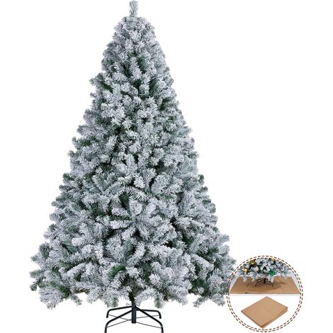 Yaheetech Albero di Natale Artificiale Innevato e Folto in PVC Effetto Realistico Base in Metallo Decorazione Interno Esterno Altezza 228 cm (1/5)