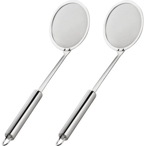 Passoire/tamis de cuisine - 2 pièces - Acier inoxydable - Très grande - Tamis à mailles fines - Résistant au lave-vaisselle - Petits tamis - 23 cm - Argenté (1/5)