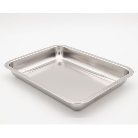 Bac de récupération - XXL - En acier inoxydable - Pour planche à découper en bambou - Extra large - Inoxydable - Passe au lave-vaisselle - Convient comme plat à (1/3)