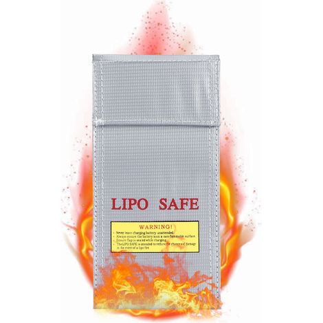 Sicherheitsbeutel für Lithium-Ionen-Akkus [wasserdichtes PVC/Fiberglas] Abmessungen: 10 x 20 cm, flammhemmend, formstabil, Explosionsschutznummer: SCF (1/5)