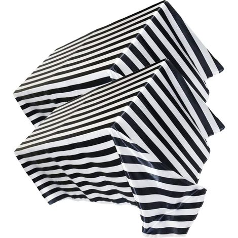 Lot de 2 Nappes à Rayures Rectangulaires en Plastique Imperméable, Réutilisables, Design Simple et Finition Soignée pour Table de Jardin ou Salon (1/5)