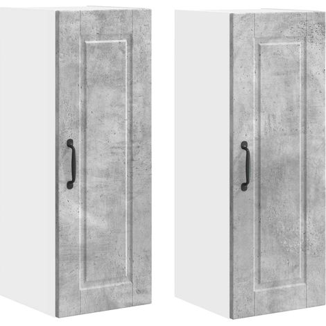 Maison Exclusive - Armadietto a muro PORTO 2 pcs Grigio cemento 30 x 31 x 80 cm