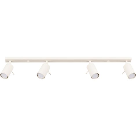Plafonnier rail minimaliste beige 81cm 4 spots GU10 (1/5)
